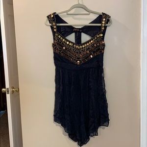 New free people boho babydoll dress with coins
